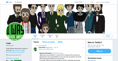 Capture d'écran de la page Twitter @iwasproject.